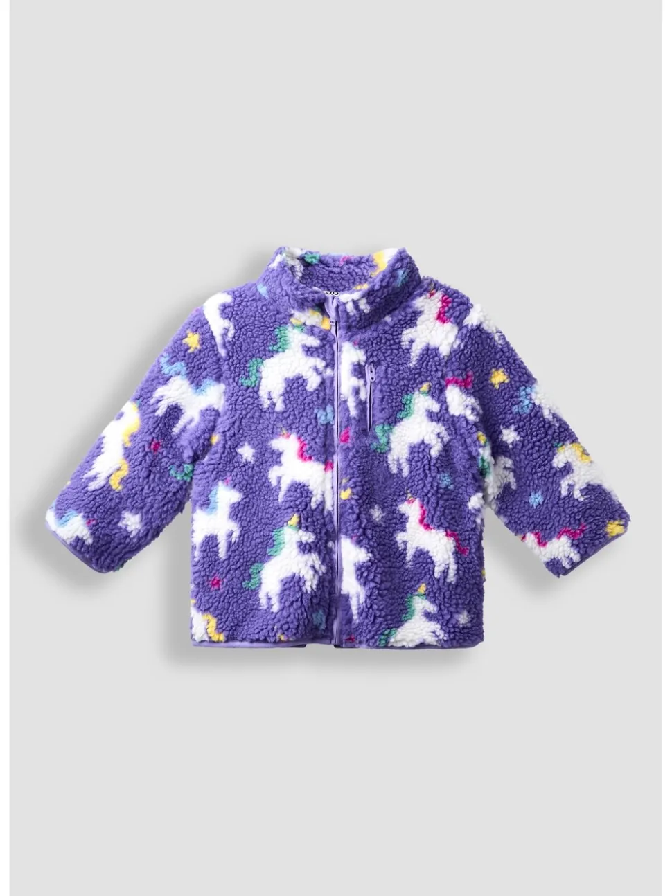 JoJo Maman Bébé Purple Unicorn Borg Fleece Jacket