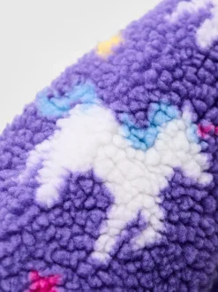 JoJo Maman Bébé Purple Unicorn Borg Fleece Jacket