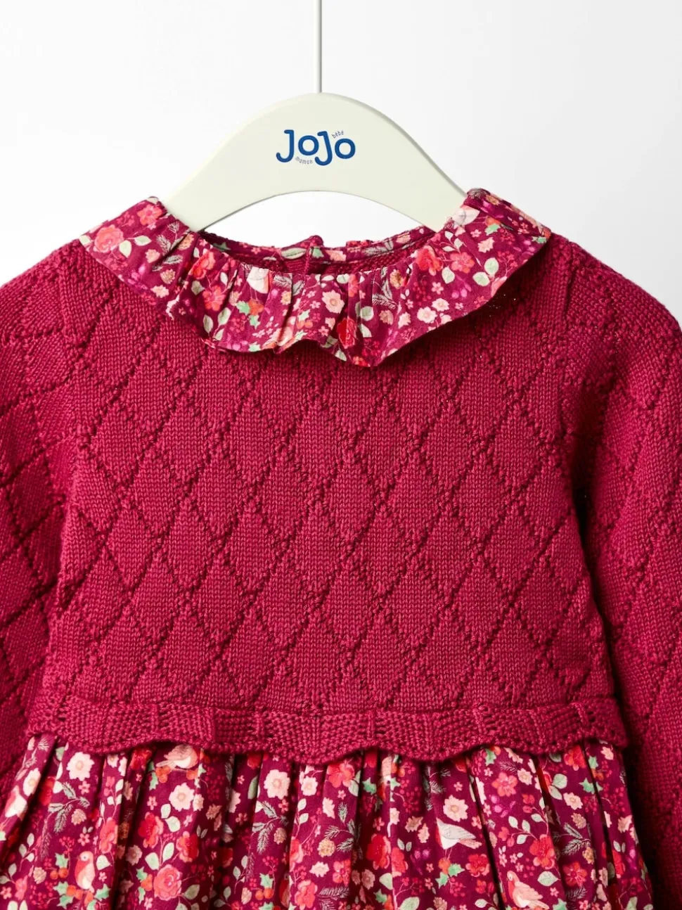JoJo Maman Bébé Red Christmas Knitted Combo Dress