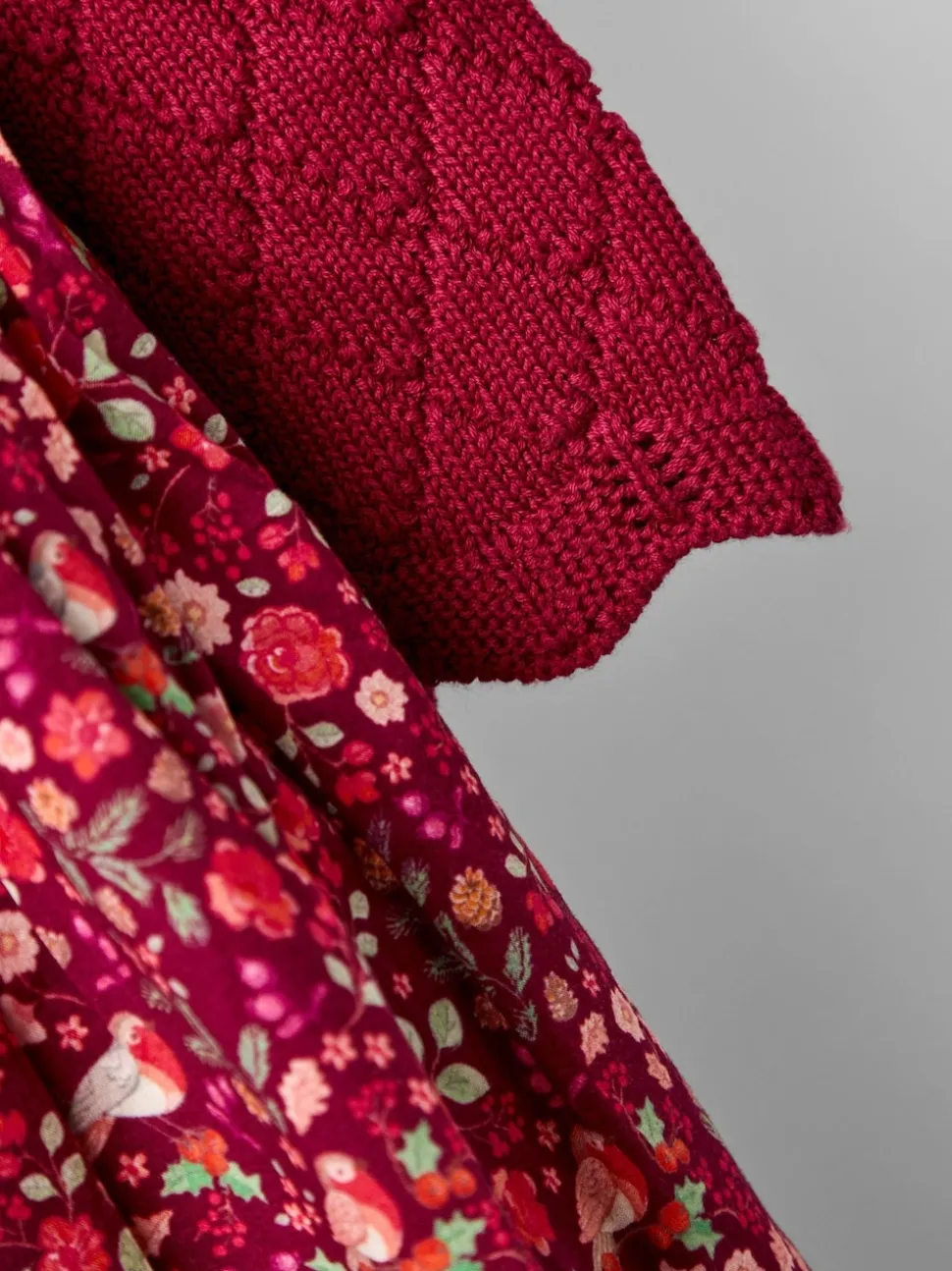 JoJo Maman Bébé Red Christmas Knitted Combo Dress