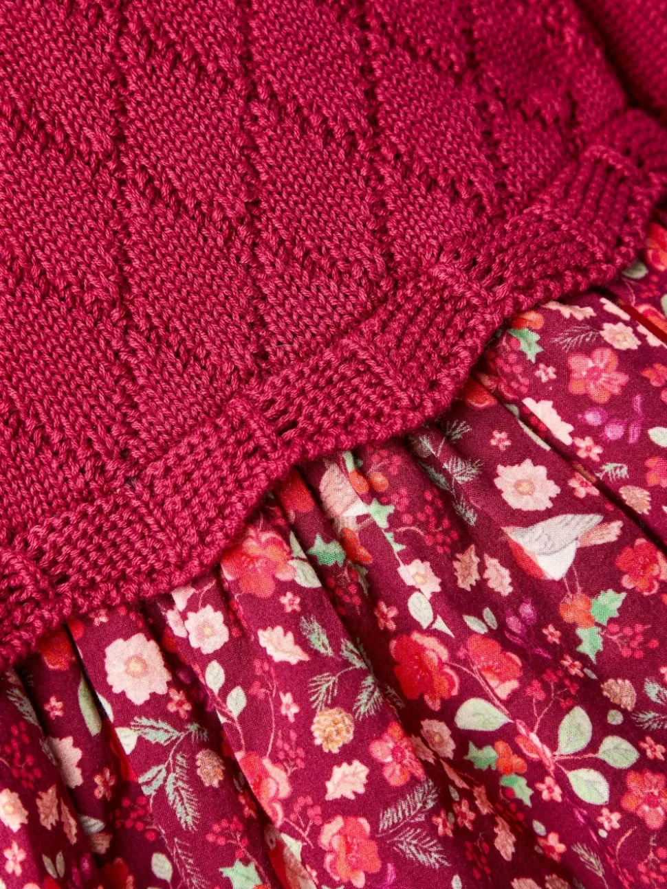 JoJo Maman Bébé Red Christmas Knitted Combo Dress