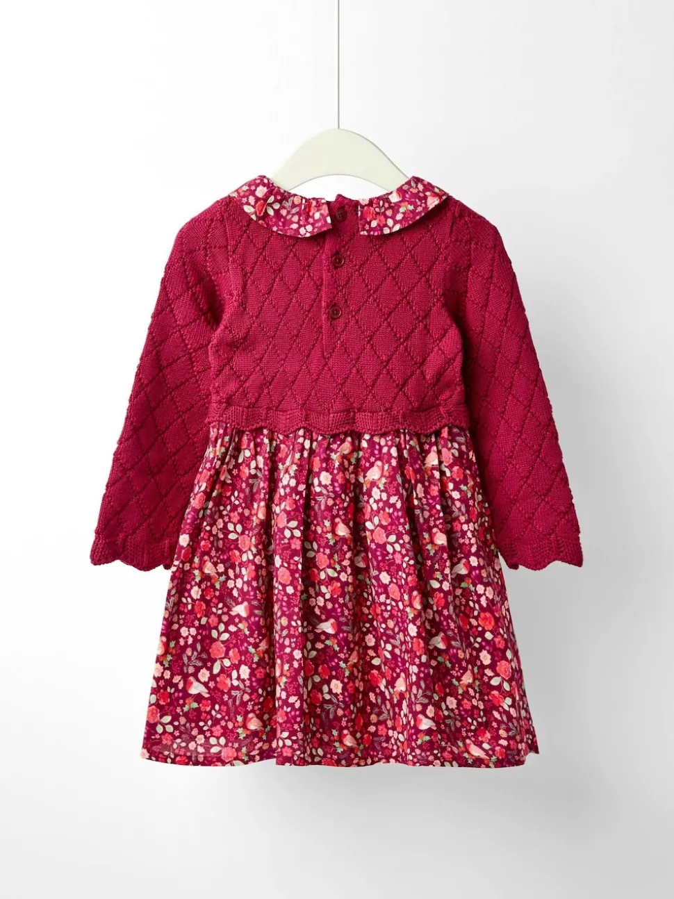 JoJo Maman Bébé Red Christmas Knitted Combo Dress