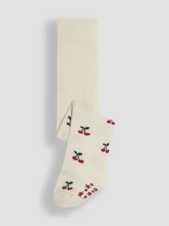 JoJo Maman Bébé Red Cotton Rich Cherry Tights 2 Pack