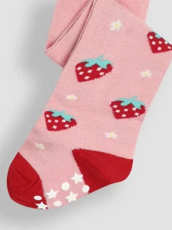 JoJo Maman Bébé Red Cotton Rich Fruit Tights