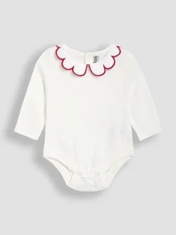JoJo Maman Bébé Red Embroidered Cord Baby Dress & Body Set