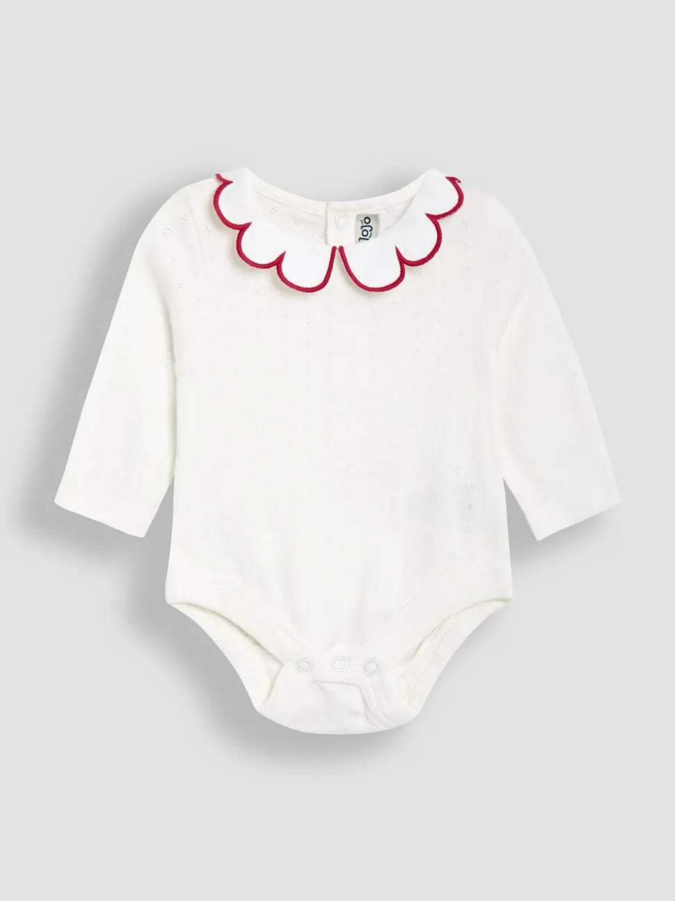 JoJo Maman Bébé Red Embroidered Cord Baby Dress & Body Set