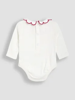 JoJo Maman Bébé Red Embroidered Cord Baby Dress & Body Set
