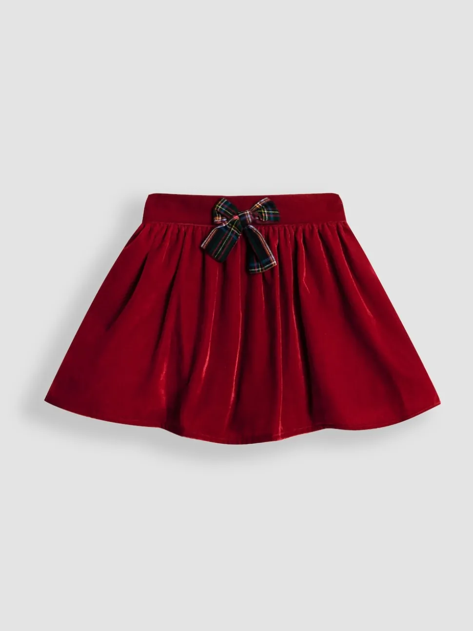 JoJo Maman Bébé Red Frill Collar Blouse & Velvet Skirt Set