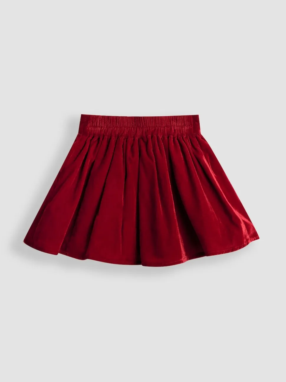 JoJo Maman Bébé Red Frill Collar Blouse & Velvet Skirt Set