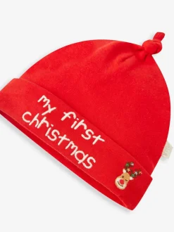 JoJo Maman Bébé Red My First Christmas Baby Hat