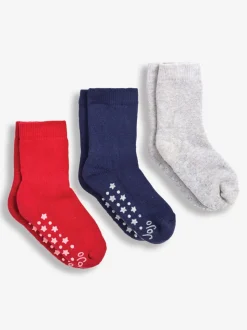 JoJo Maman Bébé Red 3-Pack Extra Thick Socks