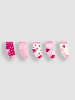 JoJo Maman Bébé Red 5-Pack Socks
