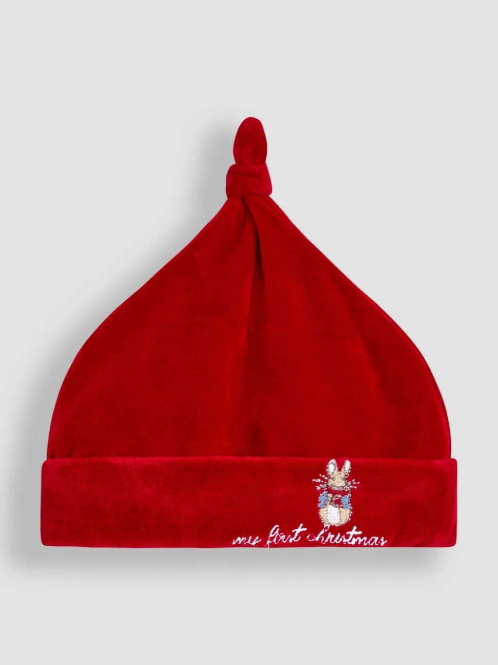 JoJo Maman Bébé Red Peter Rabbit™ My First Christmas Velour Hat