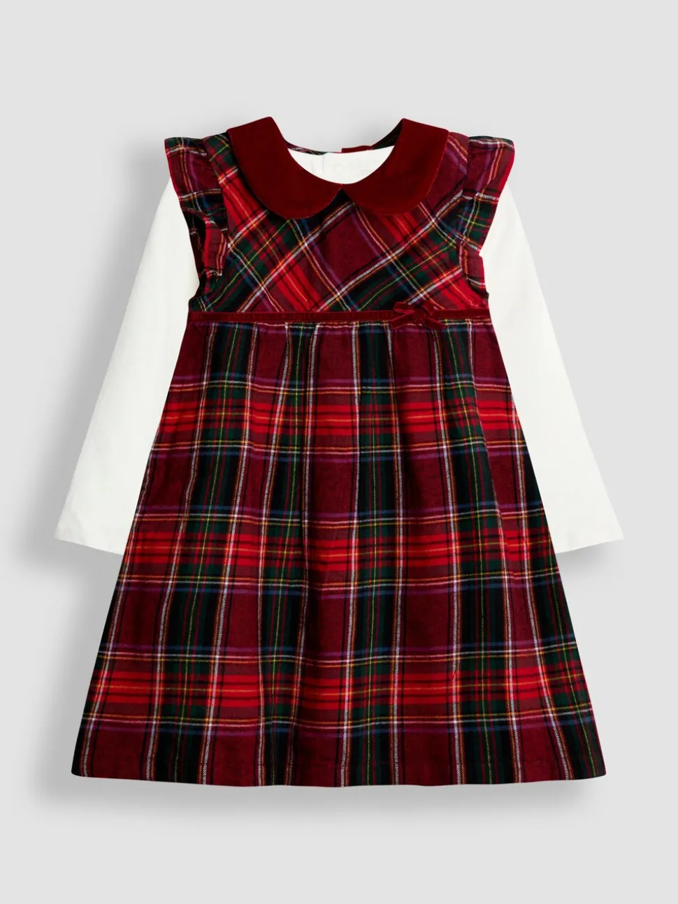 JoJo Maman Bébé Red Tartan Baby Dress & Body Set