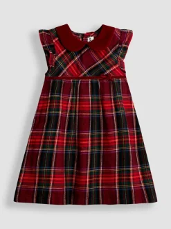 JoJo Maman Bébé Red Tartan Baby Dress & Body Set