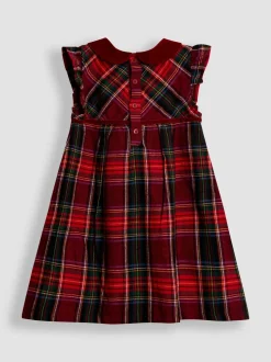 JoJo Maman Bébé Red Tartan Baby Dress & Body Set