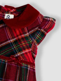 JoJo Maman Bébé Red Tartan Baby Dress & Body Set