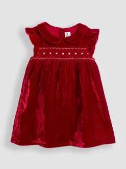 JoJo Maman Bébé Red Velvet Baby Dress & Body Set