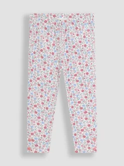 JoJo Maman Bébé Rose Pink 2-Pack Ditsy Floral Leggings