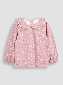 JoJo Maman Bébé Rose Pink 2-Pack Printed Collar Tops