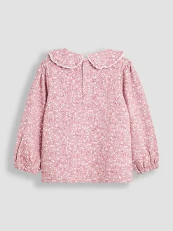JoJo Maman Bébé Rose Pink 2-Pack Printed Collar Tops