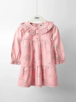 JoJo Maman Bébé Rose Pink Pretty Frill Collar Dress