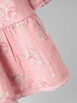 JoJo Maman Bébé Rose Pink Pretty Frill Collar Dress