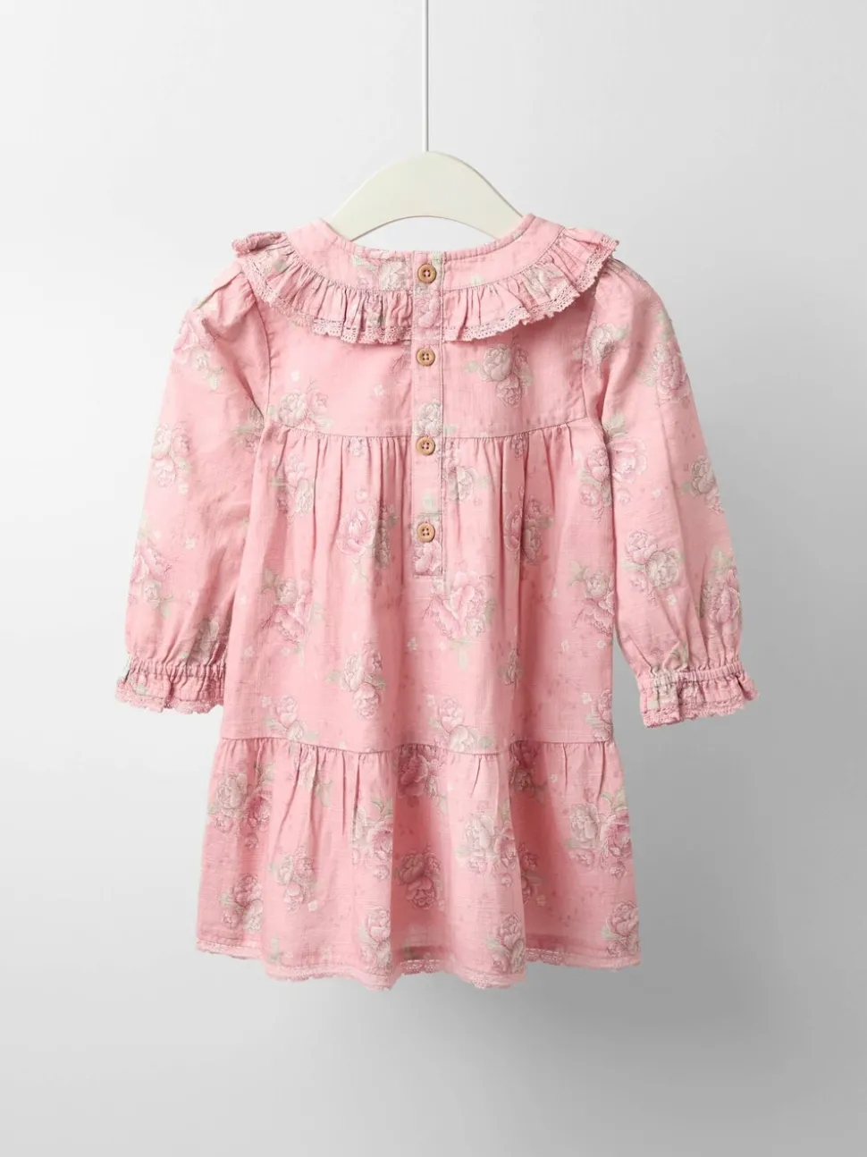 JoJo Maman Bébé Rose Pink Pretty Frill Collar Dress