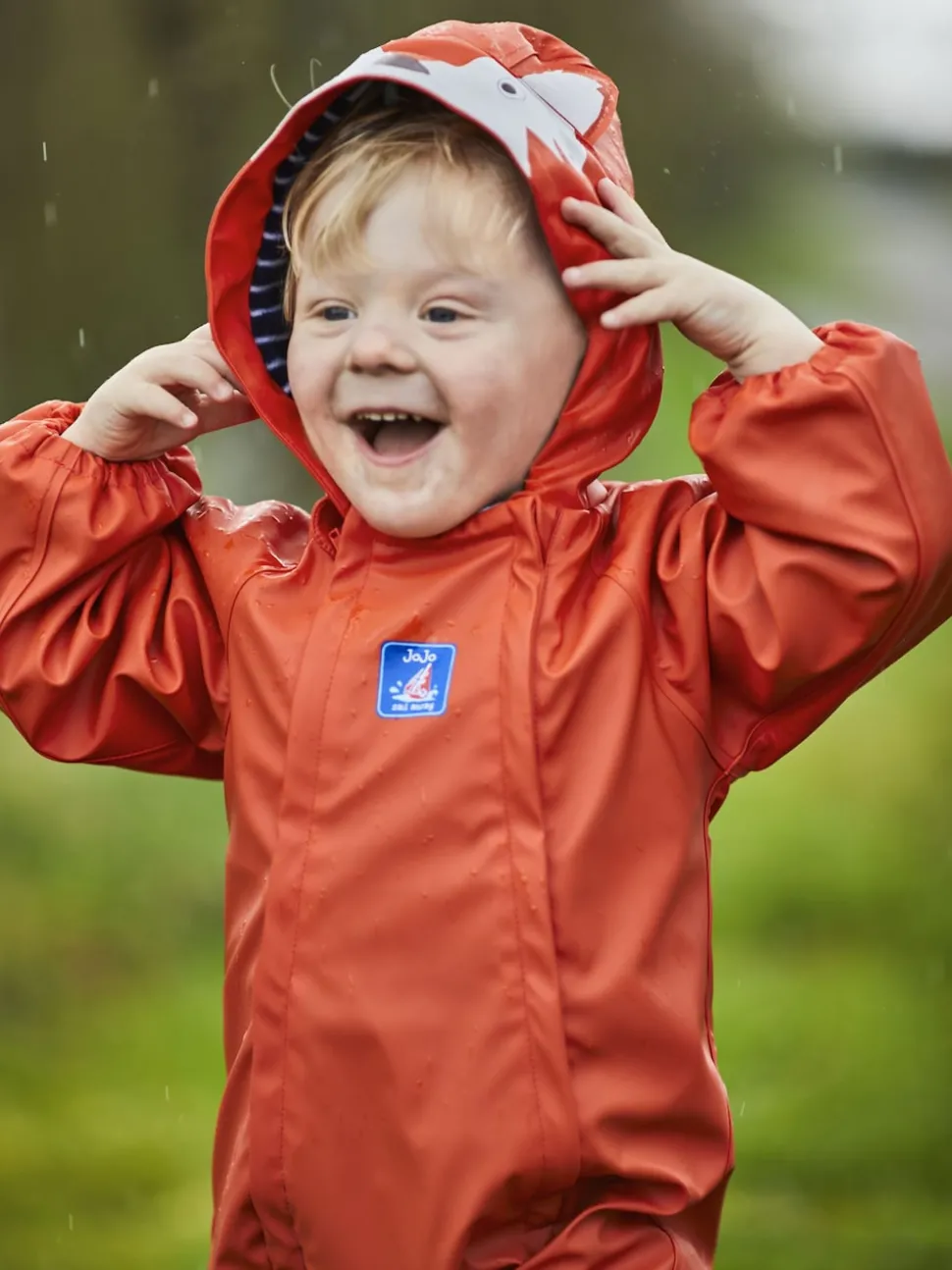 JoJo Maman Bébé Rust Fox Fleece-lined Waterproof Puddle Suit