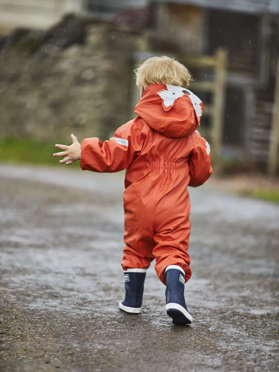 JoJo Maman Bébé Rust Fox Fleece-lined Waterproof Puddle Suit