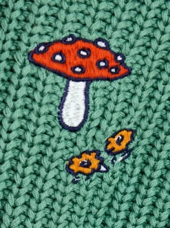 JoJo Maman Bébé Sage Green The Gruffalo Appliqué Chunky Knit Cardigan