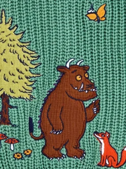 JoJo Maman Bébé Sage Green The Gruffalo Appliqué Chunky Knit Cardigan