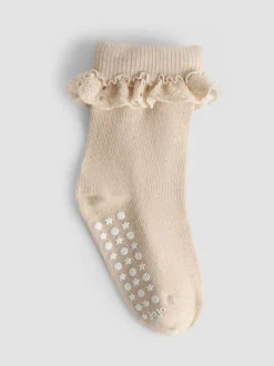 JoJo Maman Bébé Stone 3-Pack Frill Socks