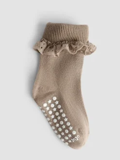 JoJo Maman Bébé Stone 3-Pack Frill Socks