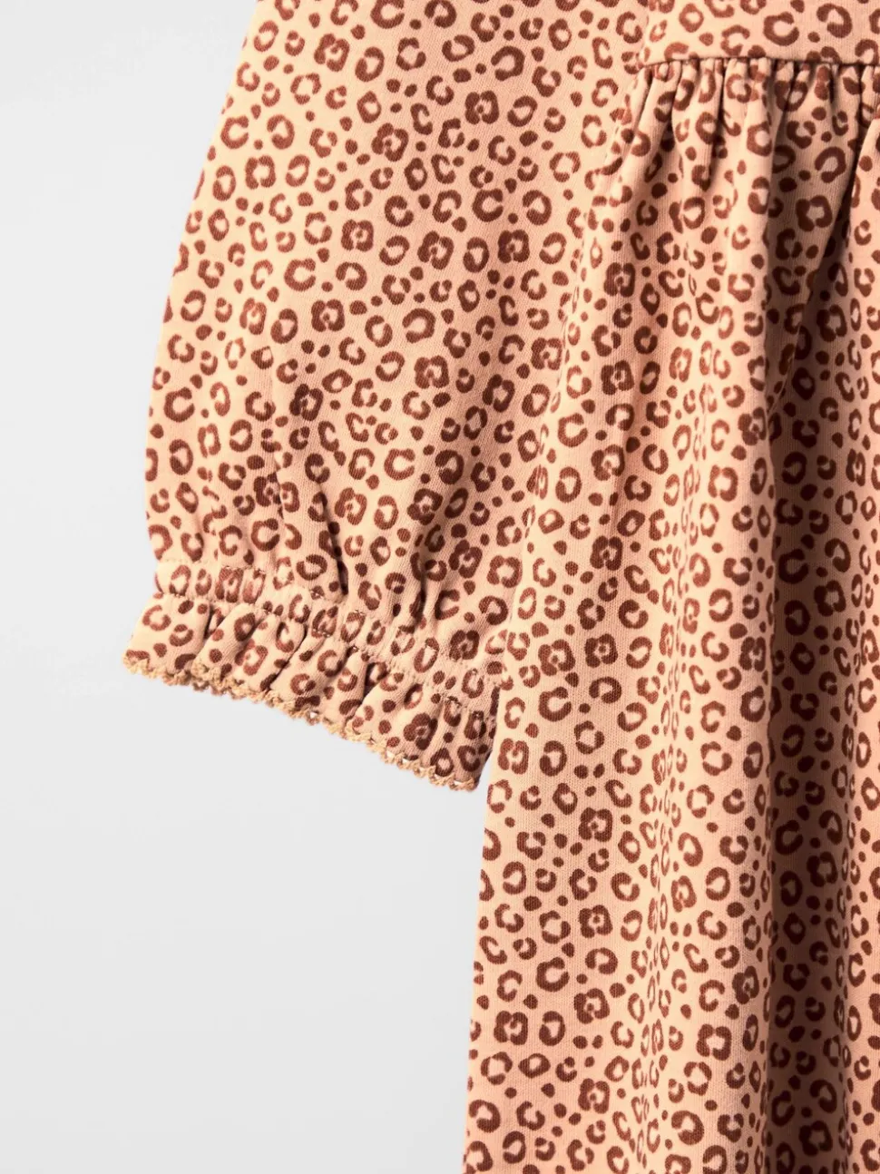 JoJo Maman Bébé Toffee Brown Leopard Frill Collar Printed Dress