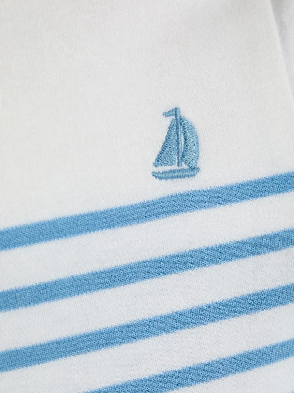 JoJo Maman Bébé White & Blue Breton Stripe Top