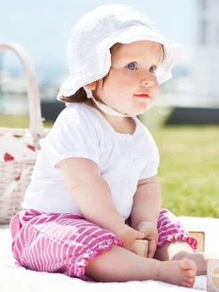 JoJo Maman Bébé White Broderie Anglaise Sun Hat