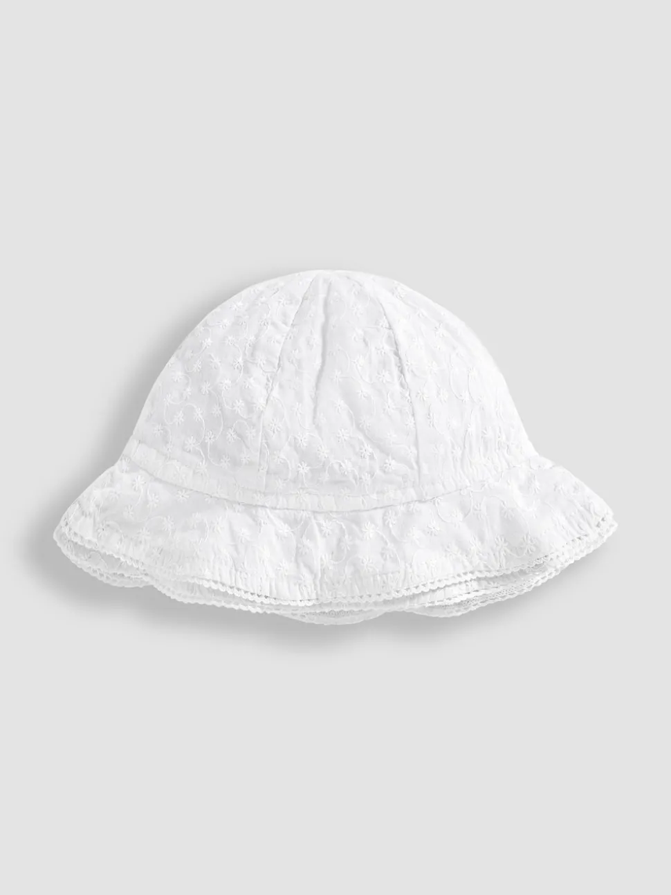 JoJo Maman Bébé White Broderie Anglaise Sun Hat