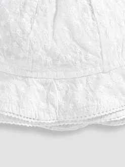 JoJo Maman Bébé White Broderie Anglaise Sun Hat