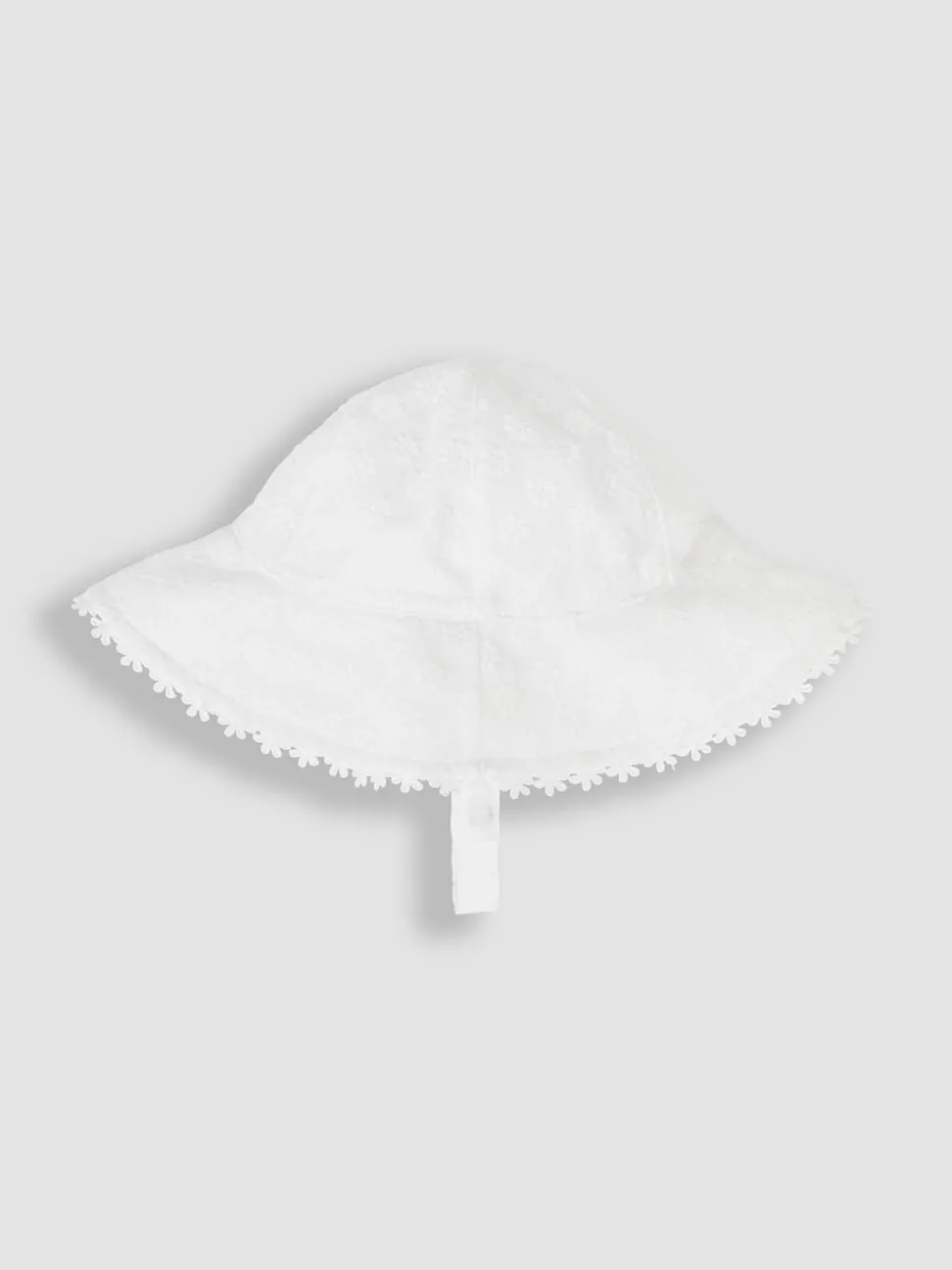JoJo Maman Bébé White Broderie Floppy Hat