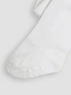 JoJo Maman Bébé White Cotton Rich Plain Tights