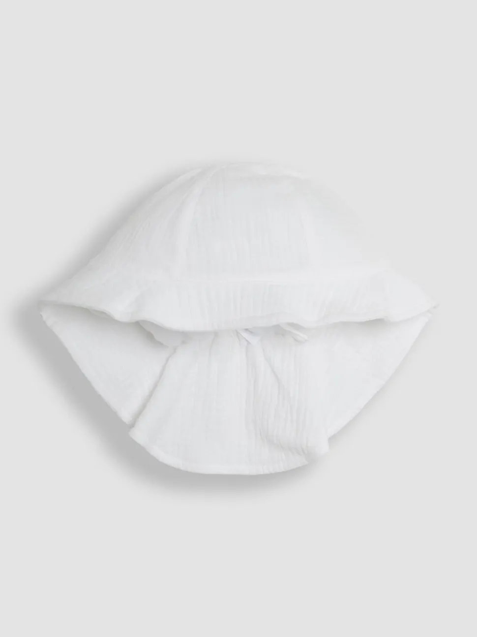 JoJo Maman Bébé White Floppy High Low Sun Hat