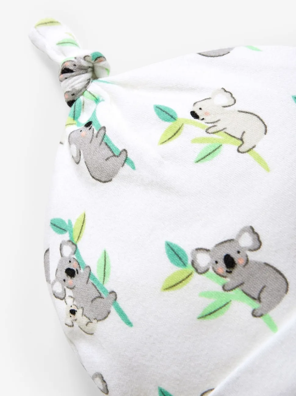 JoJo Maman Bébé White Koala Print Cotton Baby Hat