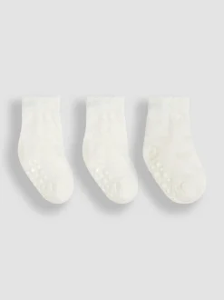 JoJo Maman Bébé White 3-Pack Heart Socks