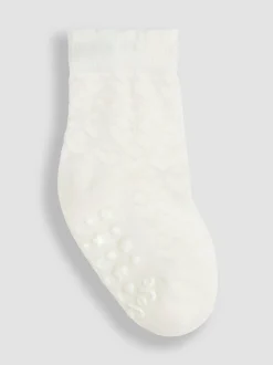 JoJo Maman Bébé White 3-Pack Heart Socks
