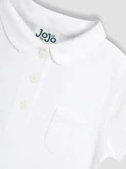 JoJo Maman Bébé White 3-Pack Polo Shirts