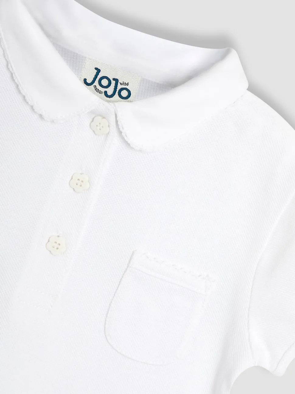 JoJo Maman Bébé White 3-Pack Polo Shirts