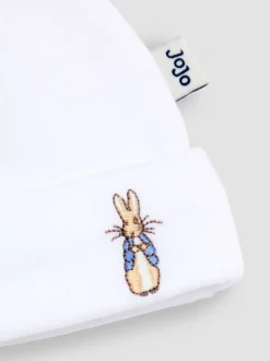 JoJo Maman Bébé White Peter Rabbit™ Baby Hat