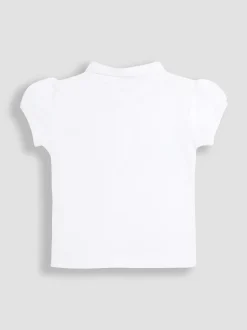 JoJo Maman Bébé White Pretty Polo Shirt