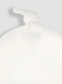 JoJo Maman Bébé White Strawberry Embroidered Cotton Baby Hat